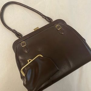 Vintage Brown Purse and matching coin purse